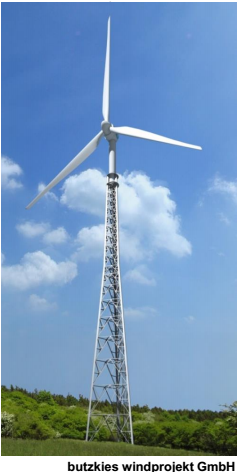 Fachwerk-Turm eines Windturbines